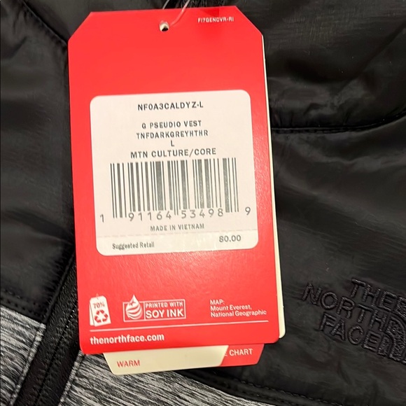 NWT The North Face Black and Gray Performance Vest Girls Size LG 14/16 - Picture 3 of 5